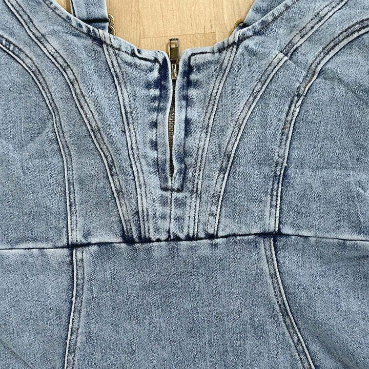 U-neck Suspender Denim Jean Dress Women FitiqueFit