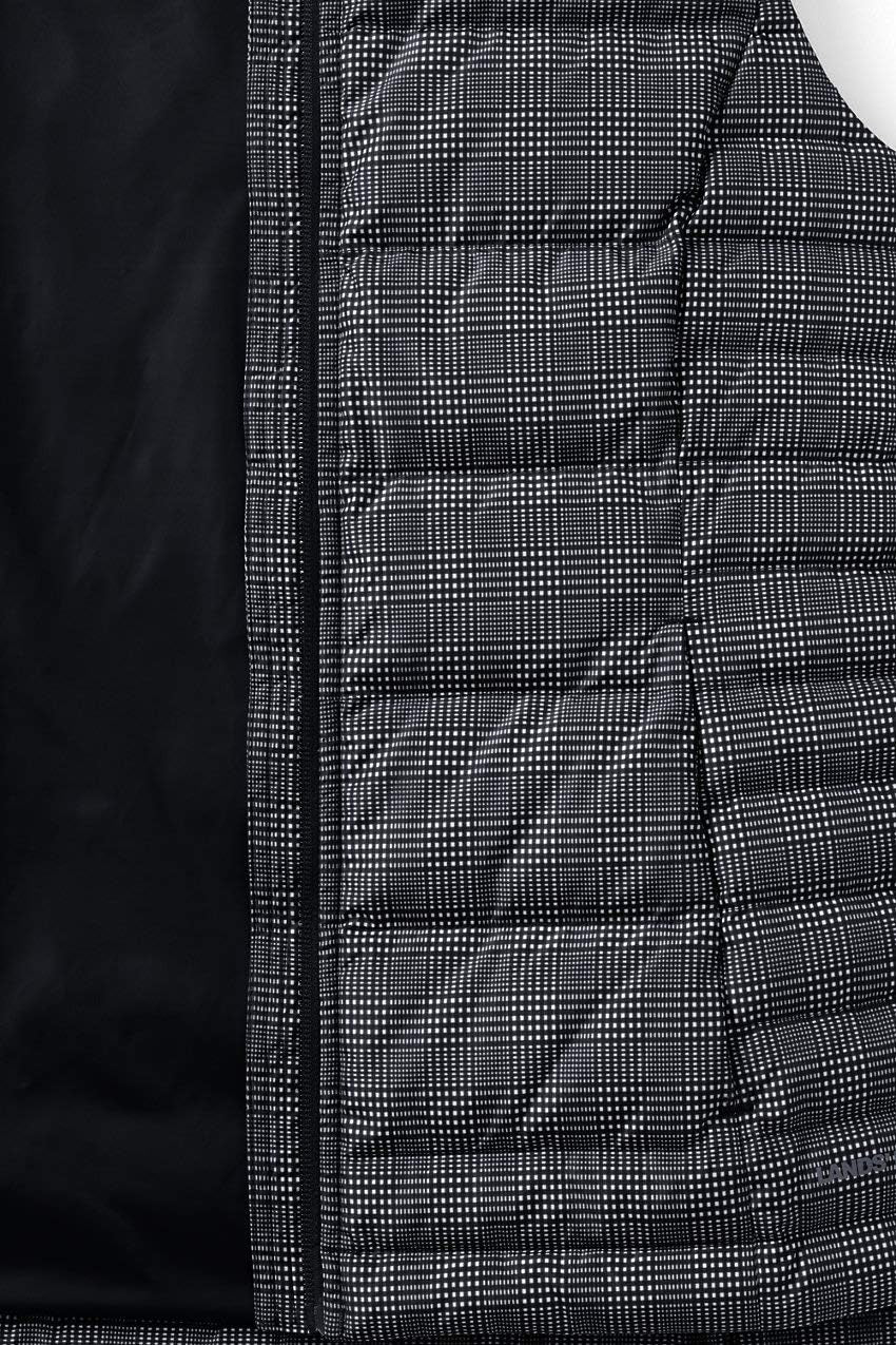 Womens Puffer down Vest Black Glen Check Regular X-Large