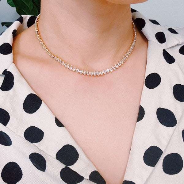 Marquise Cut Sparkle Tennis Necklace Shop Style & More | Fresh Looks, Everyday Deals & Free Shipping