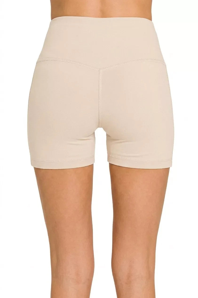 Zenana Brushed Microfiber Wide Waistband Biker Shorts New Era Fashion LLc