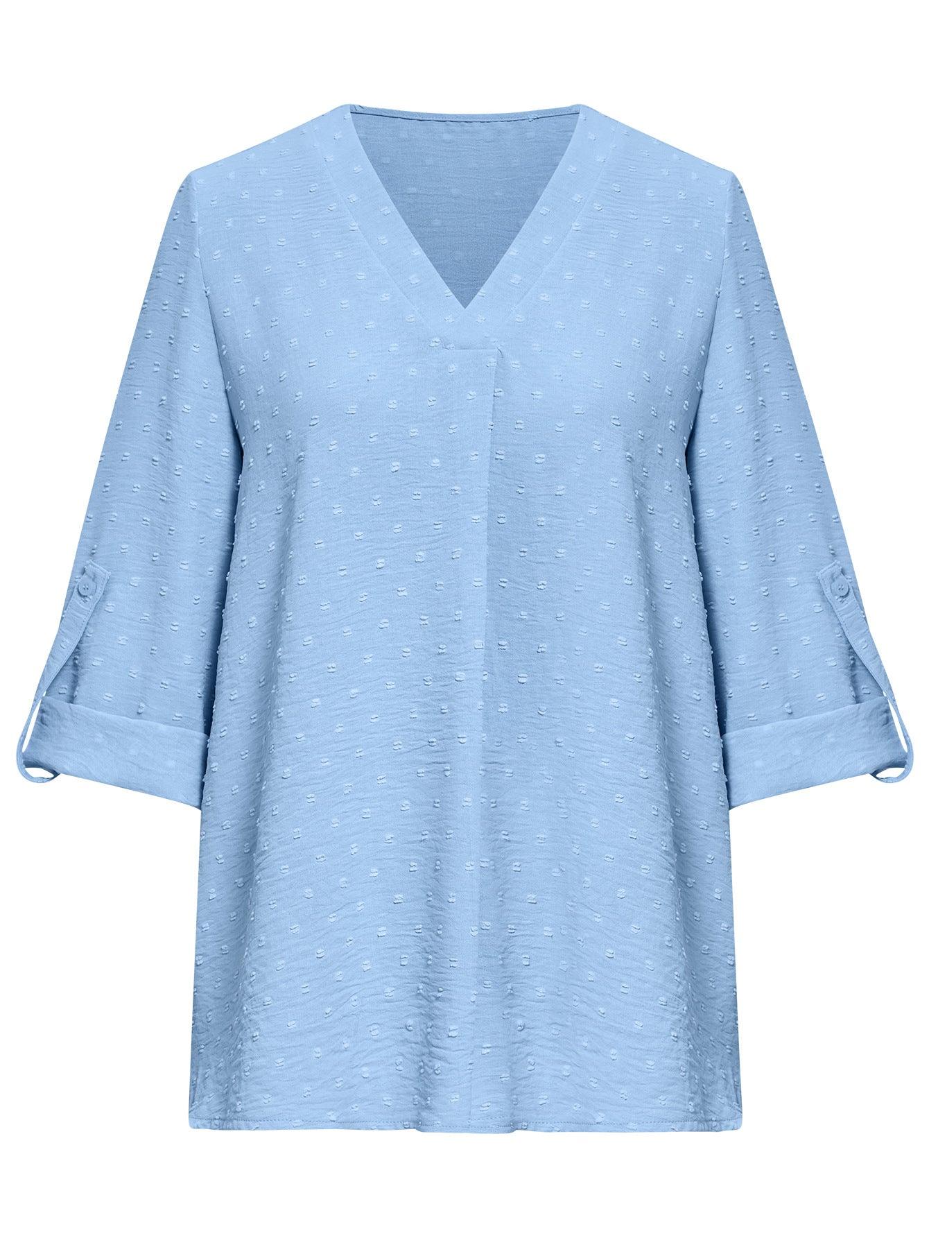 Effortless V-Neck Seven-Point Top - Stylish Pullover Blouse for Trendy Women Country in My Heart
