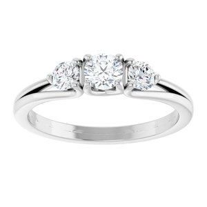 14K White 1/2 CTW Natural Diamond Three-Stone Engagement Ring Ethereal Legacy Boutiques