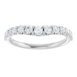 14K White 1/2 CTW Natural Diamond Graduated Contour Band Ethereal Legacy Boutiques
