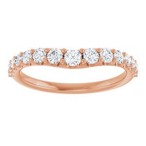 14K Rose 1/2 CTW Natural Diamond Graduated Contour Band Ethereal Legacy Boutiques