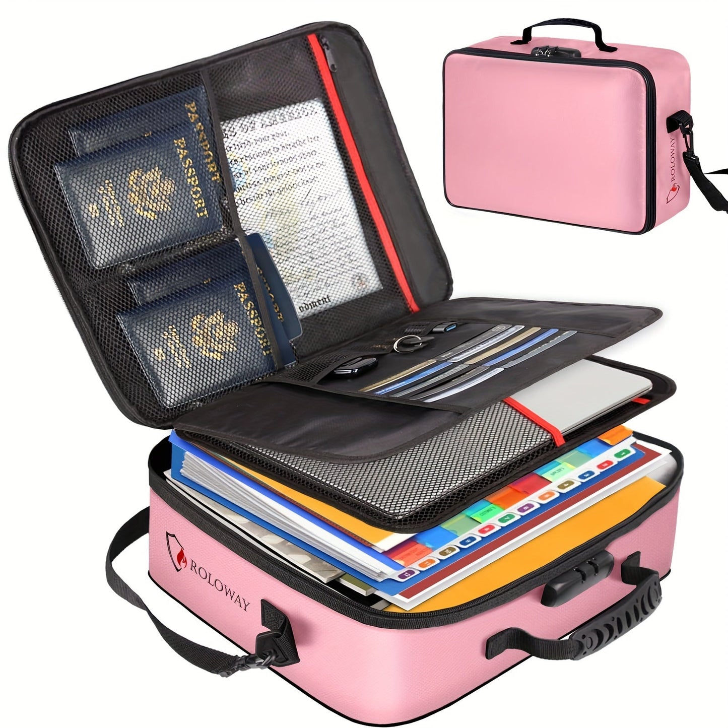 Fireproof Document Bag with Lock Reflective Strip