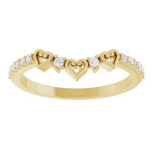 14K Yellow 1/6 CTW Natural Diamond Heart Contour Band Ethereal Legacy Boutiques