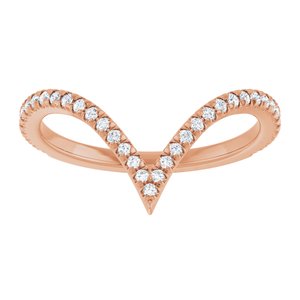 14K Rose 1/5 CTW Natural Diamond French-Set Contour Band Ethereal Legacy Boutiques