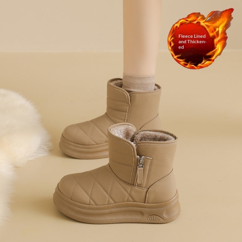 Women’s Warm Fleece-Lined Snow Boots – Casual Winter Anti-Slip Ankle Boots FitiqueFit