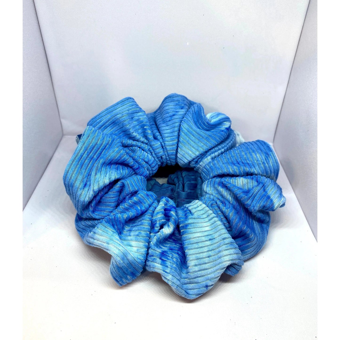 Blue Tie Dye Ribbed Scrunchie Enchanted Scrunch