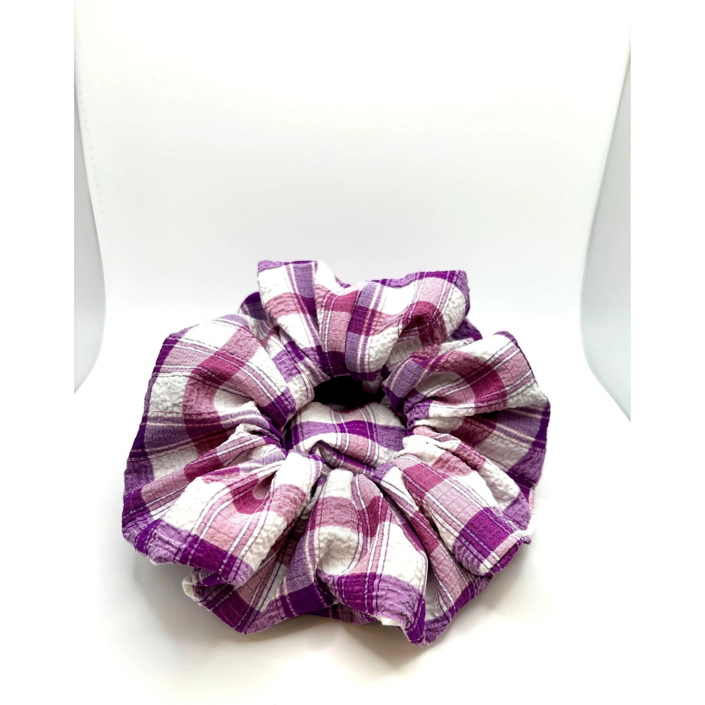Purple Plaid Spring Scrunchie Enchanted Scrunch