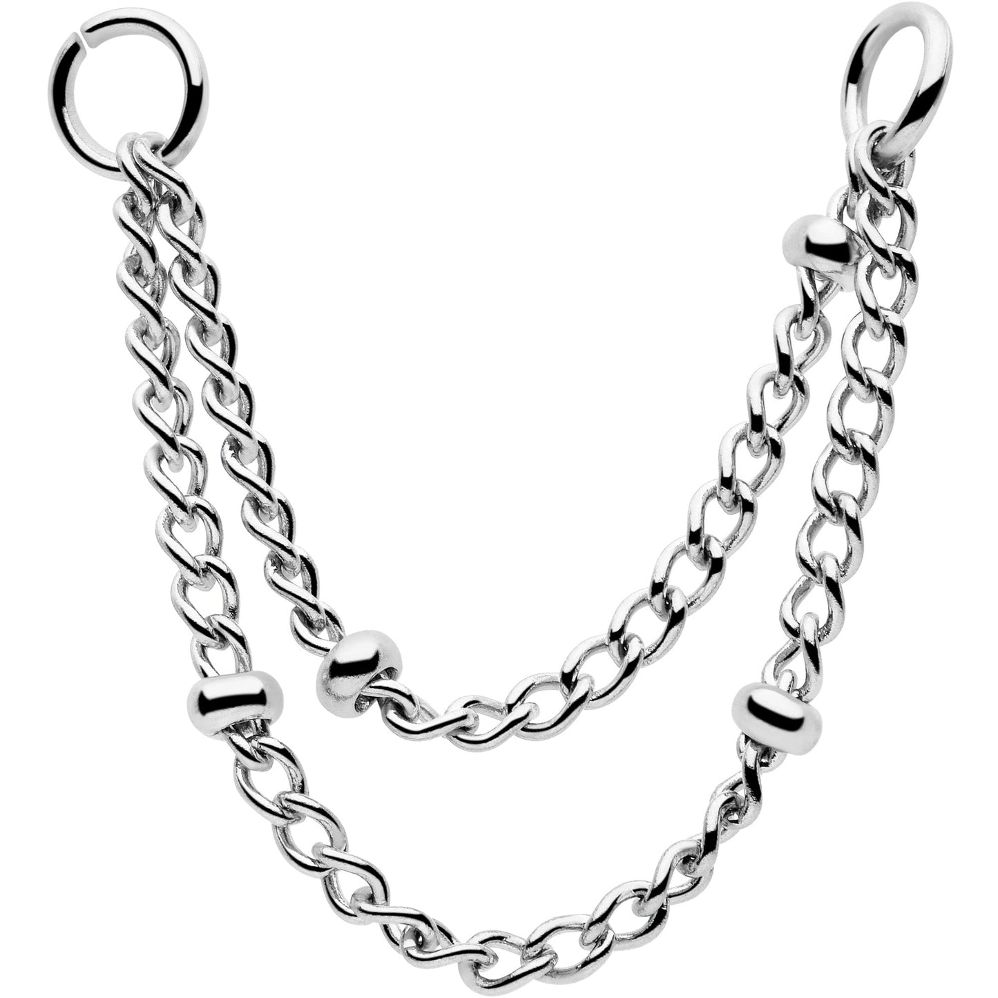 1 3/8 Flat Back Earring Removable Connector Chain Beaded BodyCandy