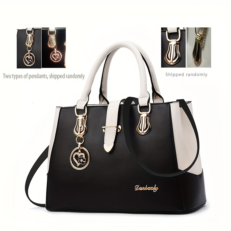 Fashionable Womens Letter Detail Shoulder Bag - Comfortable Double Handle, Spacious Purse for Work & Daily Use - Timeless Elegant Style NovaCart