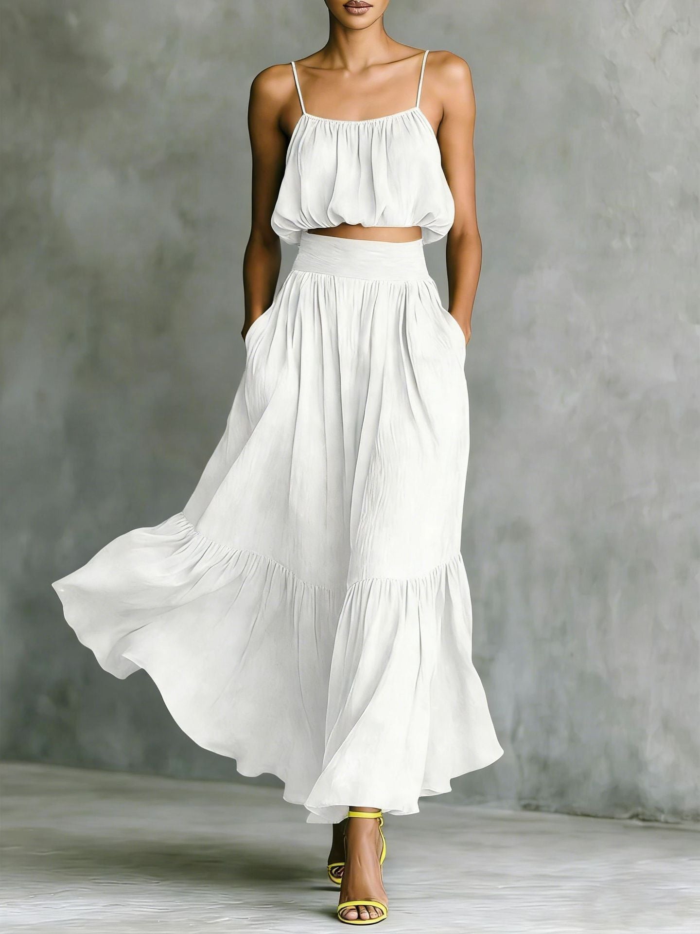 Women’s Two-Piece Flared Skirt Set – High-Waist Elegant Outfit FitiqueFit
