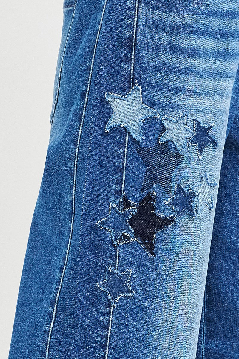 RISEN Elastic Band Slouchy Cropped Barrel with Star Patch New Era Fashion LLc