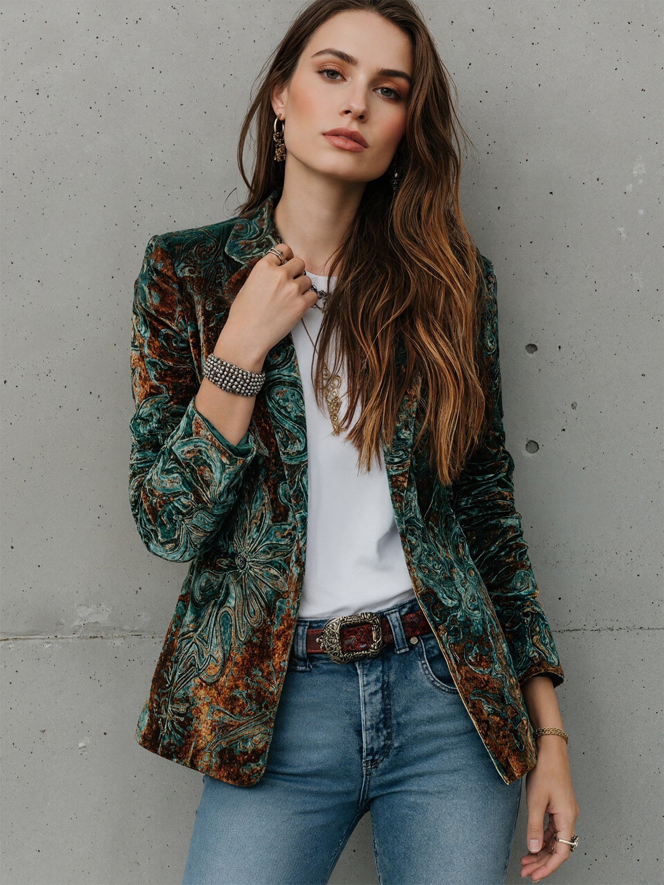 Women’s Printed Suit Jacket with Lining – Autumn Winter Casual Commuter Blazer FitiqueFit