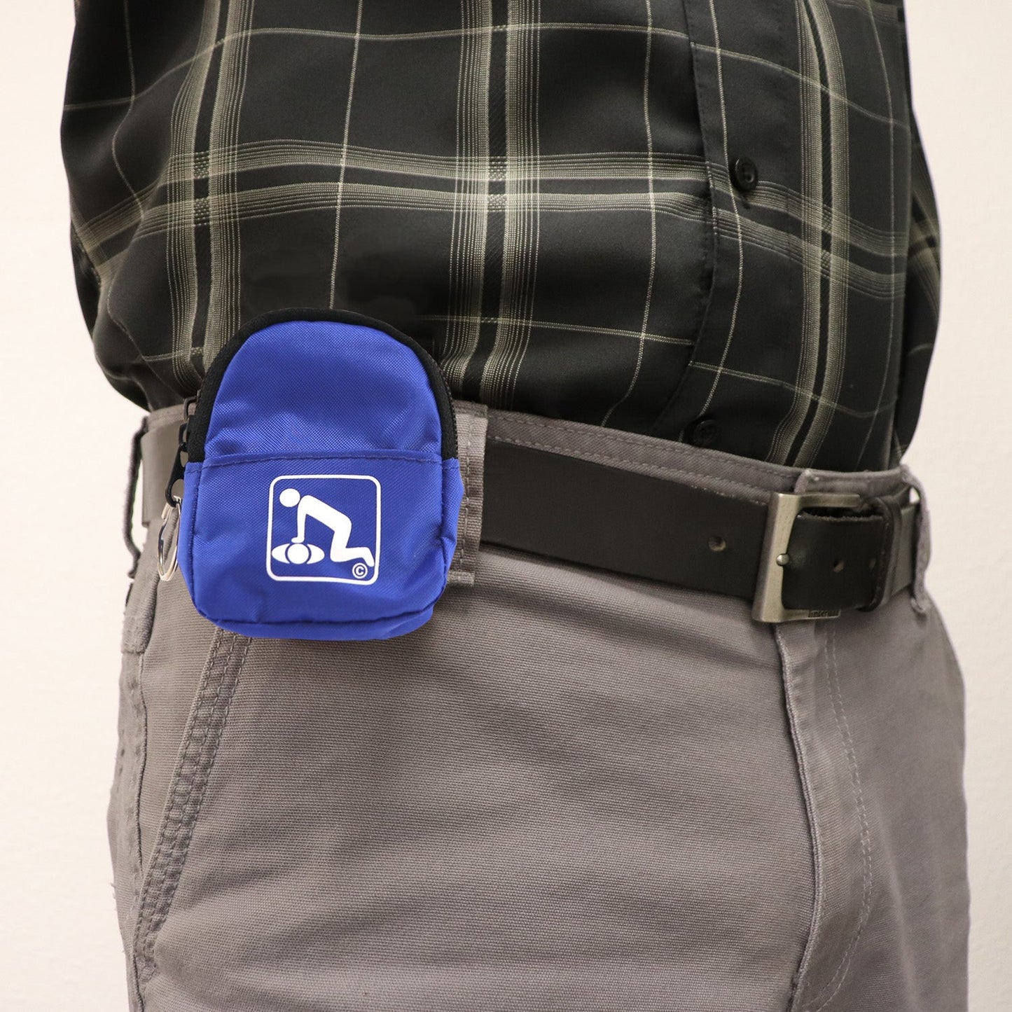 CPR Blue Beltloop Keychain Backpack with Faceshield, Gloves, and Cleansing Wipes quakekits.com