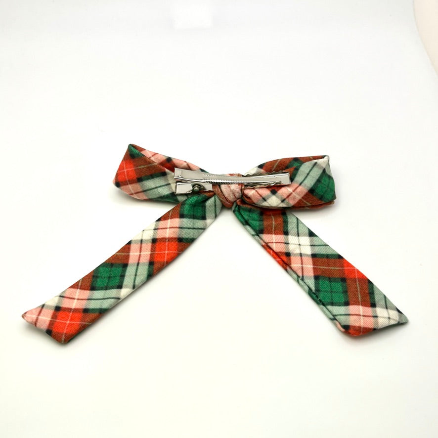 Red & Green Plaid Christmas Bow Enchanted Scrunch
