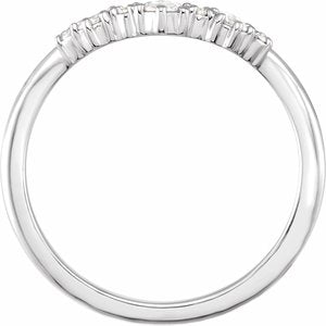 14K White 1/5 CTW Natural Rose-Cut Diamond & Faceted Contour Band Ethereal Legacy Boutiques