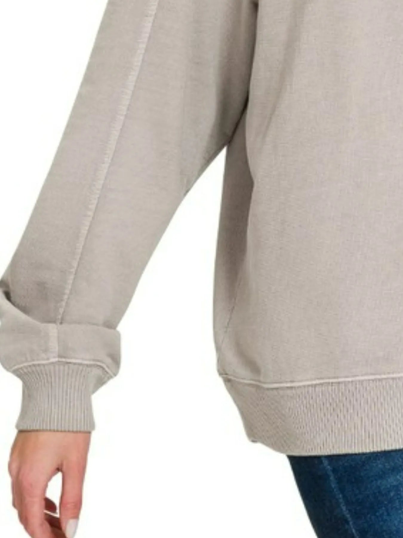 Zenana French Terry Pigment Dye & Enzyme Washing Hoodie West2East Surf