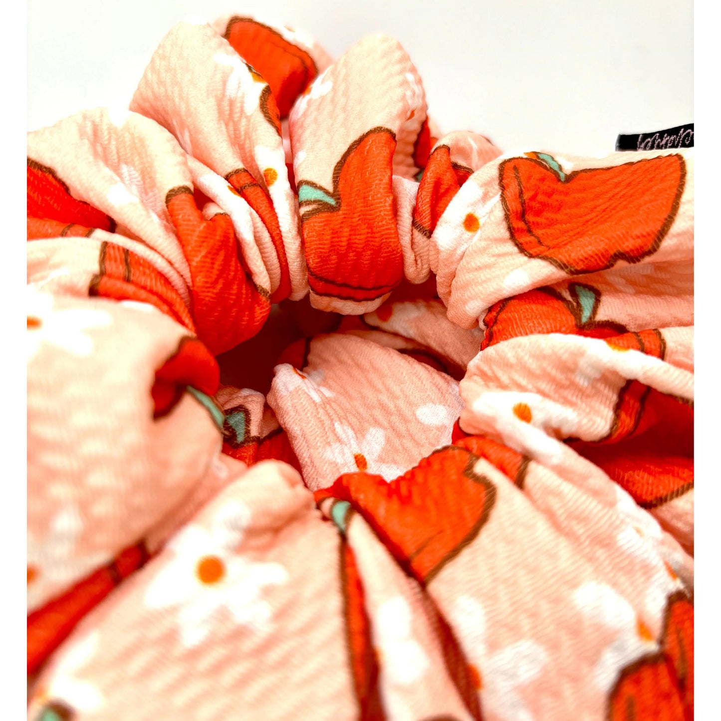 Pink Floral Apple School Bullet Scrunchie Enchanted Scrunch