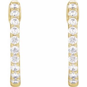 14K Yellow 1/2 CTW Lab-Grown Diamond Inside-Outside Hinged 14.5 mm Hoop Earrings Ethereal Legacy Boutiques