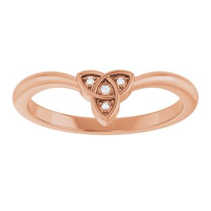 14K Rose .01 CTW Natural Diamond Trinity Contour Band Ethereal Legacy Boutiques