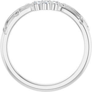 14K White .08 CTW Natural Diamond Matching Band Ethereal Legacy Boutiques