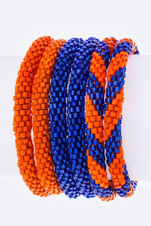 Blue & Orange Nepal Roll Up Bracelets Set Shop Style & More | Fresh Looks, Everyday Deals & Free Shipping