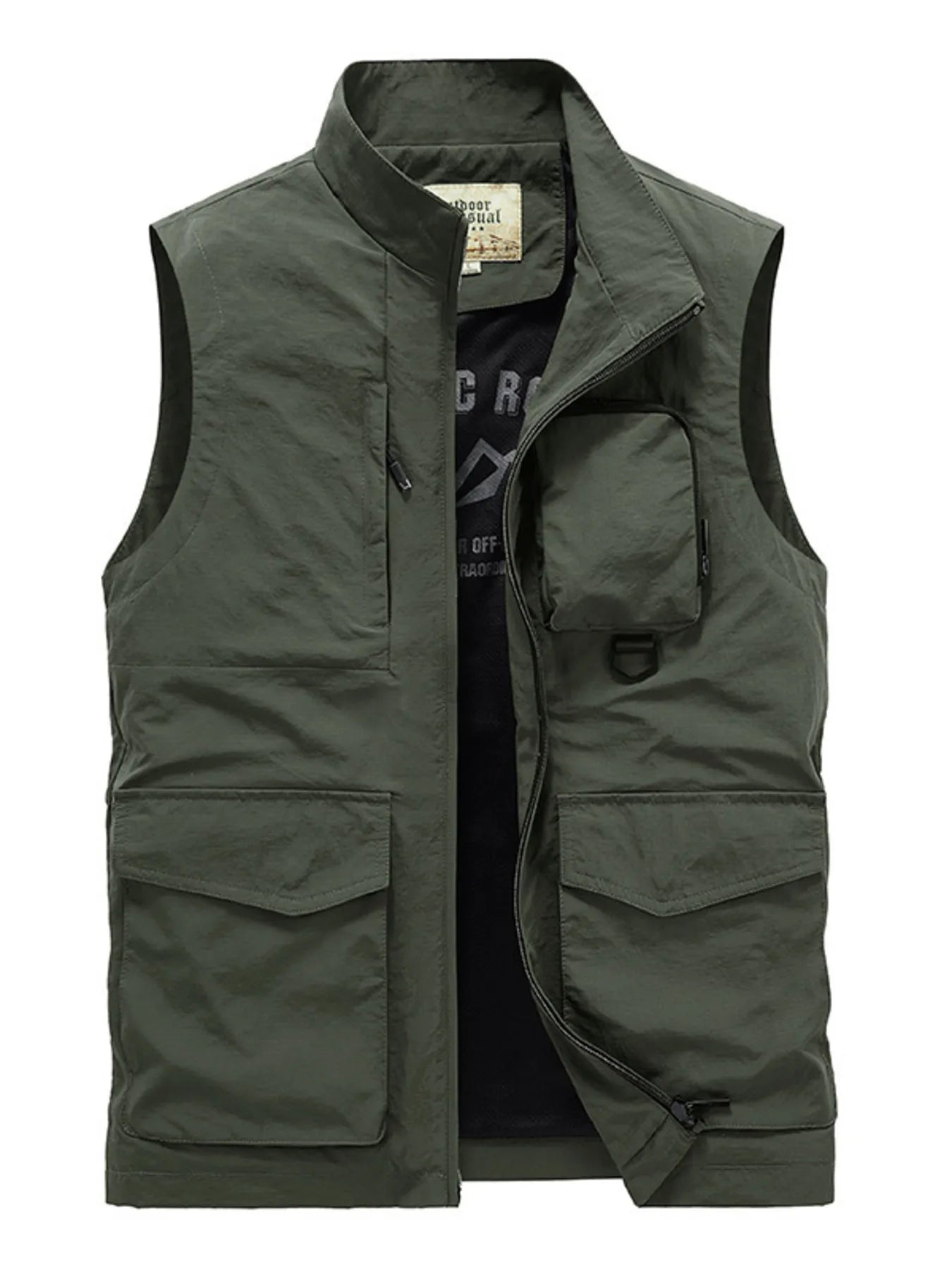 Men's Plus Size Multi-Pocket Zip Up Vest New Era Fashion LLc