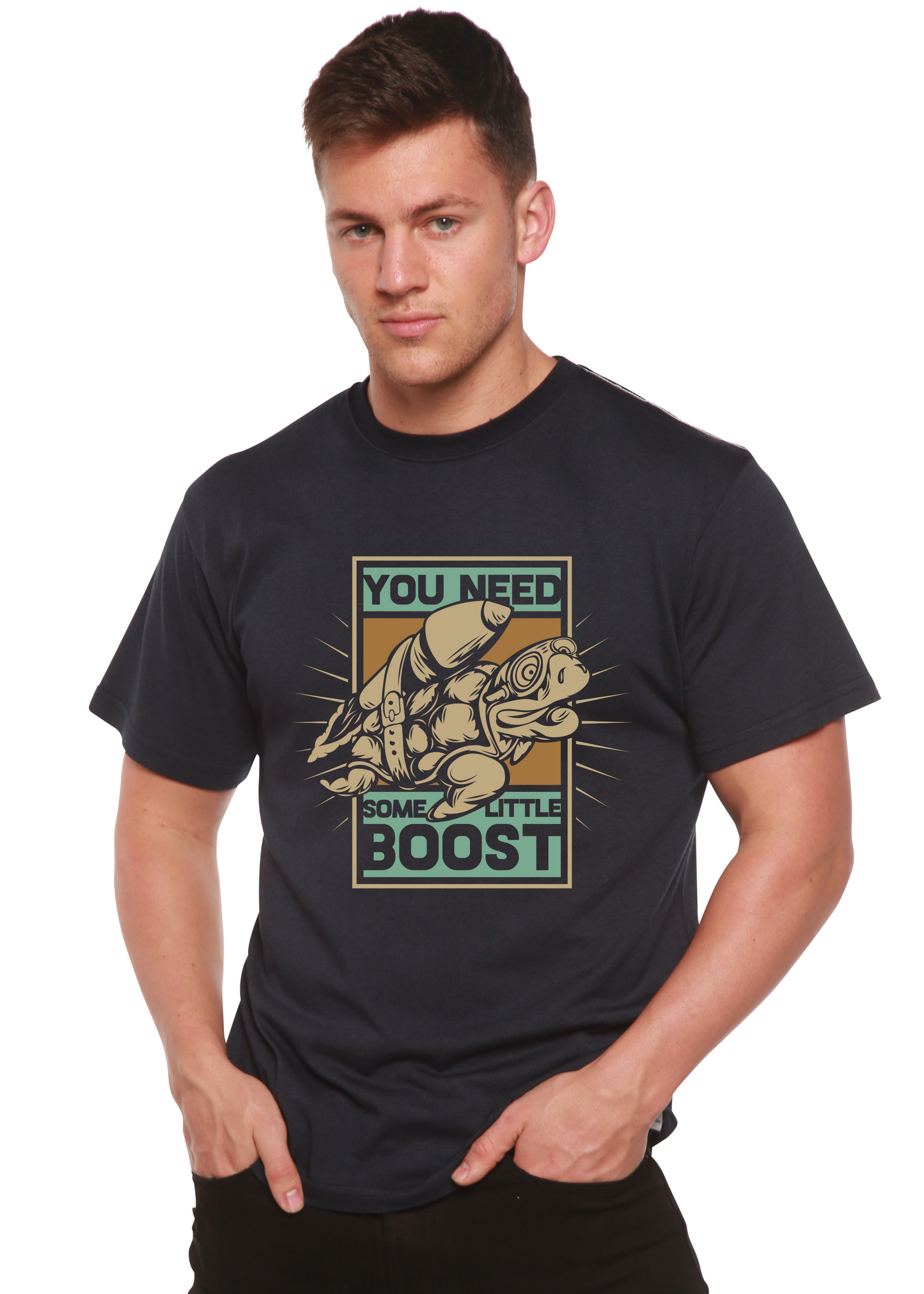 You Need Boost Men's Bamboo Viscose/Organic Cotton Short Sleeve Graphic T-Shirt Spun Bamboo