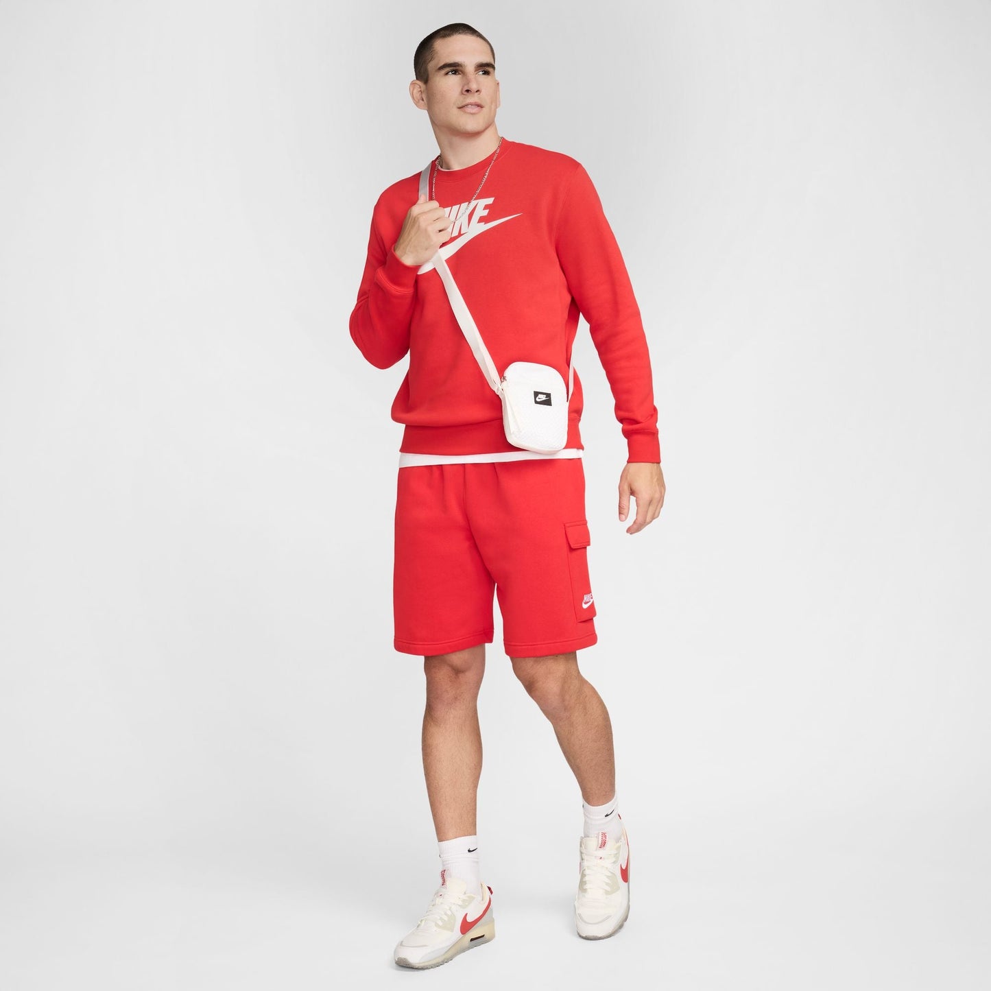 Nike Mens Sportswear Club Fleece Crewneck - University Red Denim Exchange