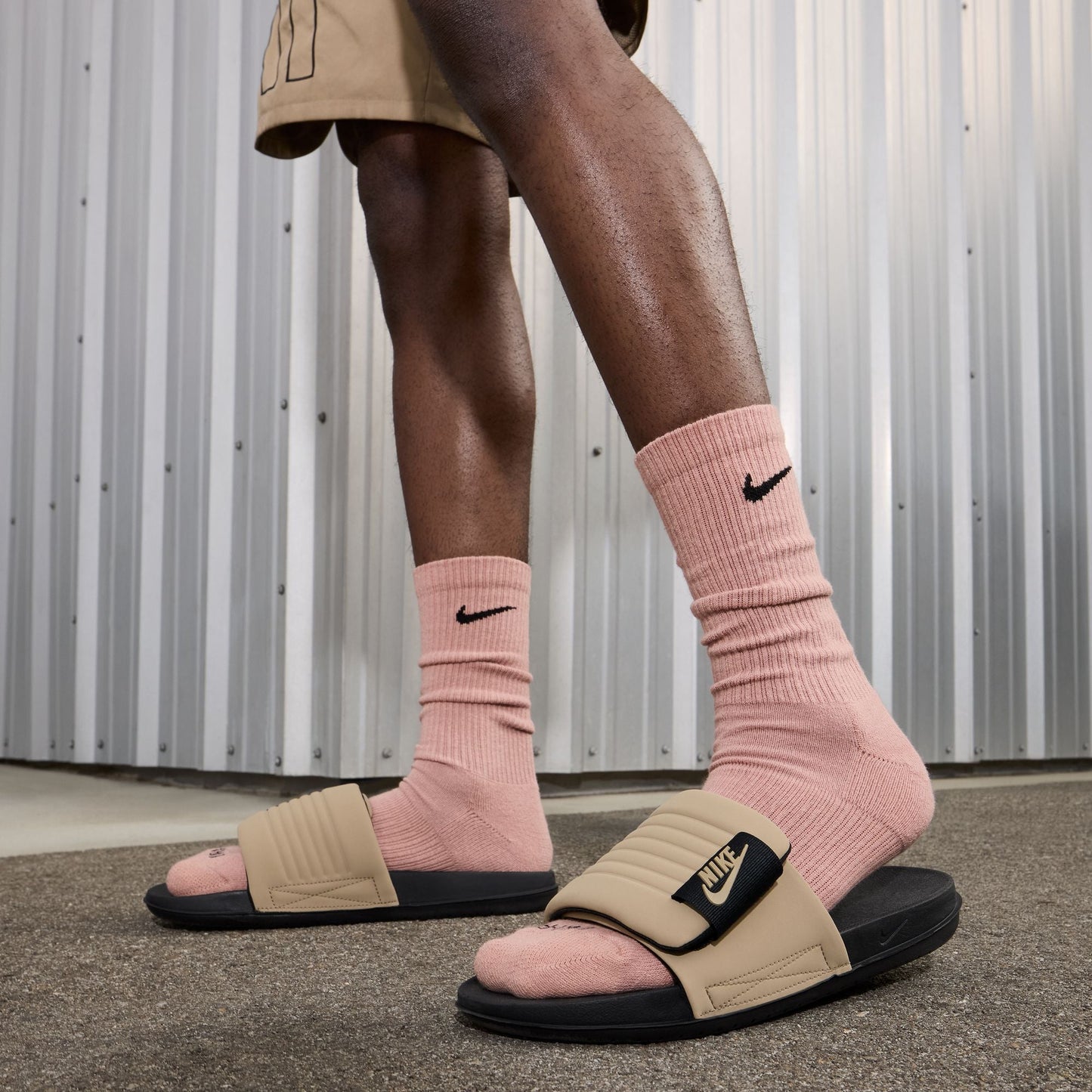 Nike Mens Offcourt Adjust Slides - Black/Khaki Denim Exchange