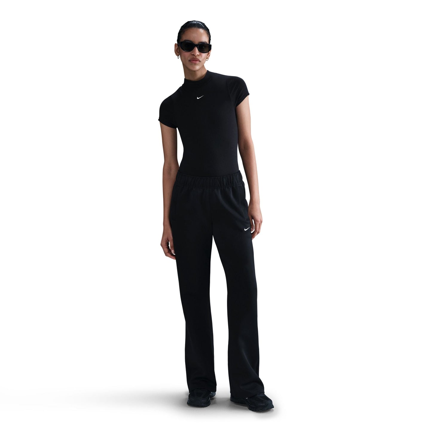 Nike Womens Mid Rise Slim Knit Trousers - Black Denim Exchange