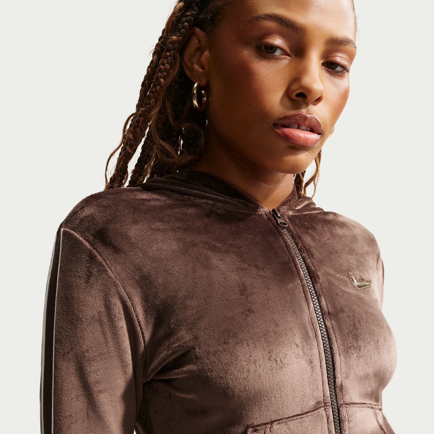 Nike Womens Full Zip Long Sleeve - Baraque Brown Denim Exchange