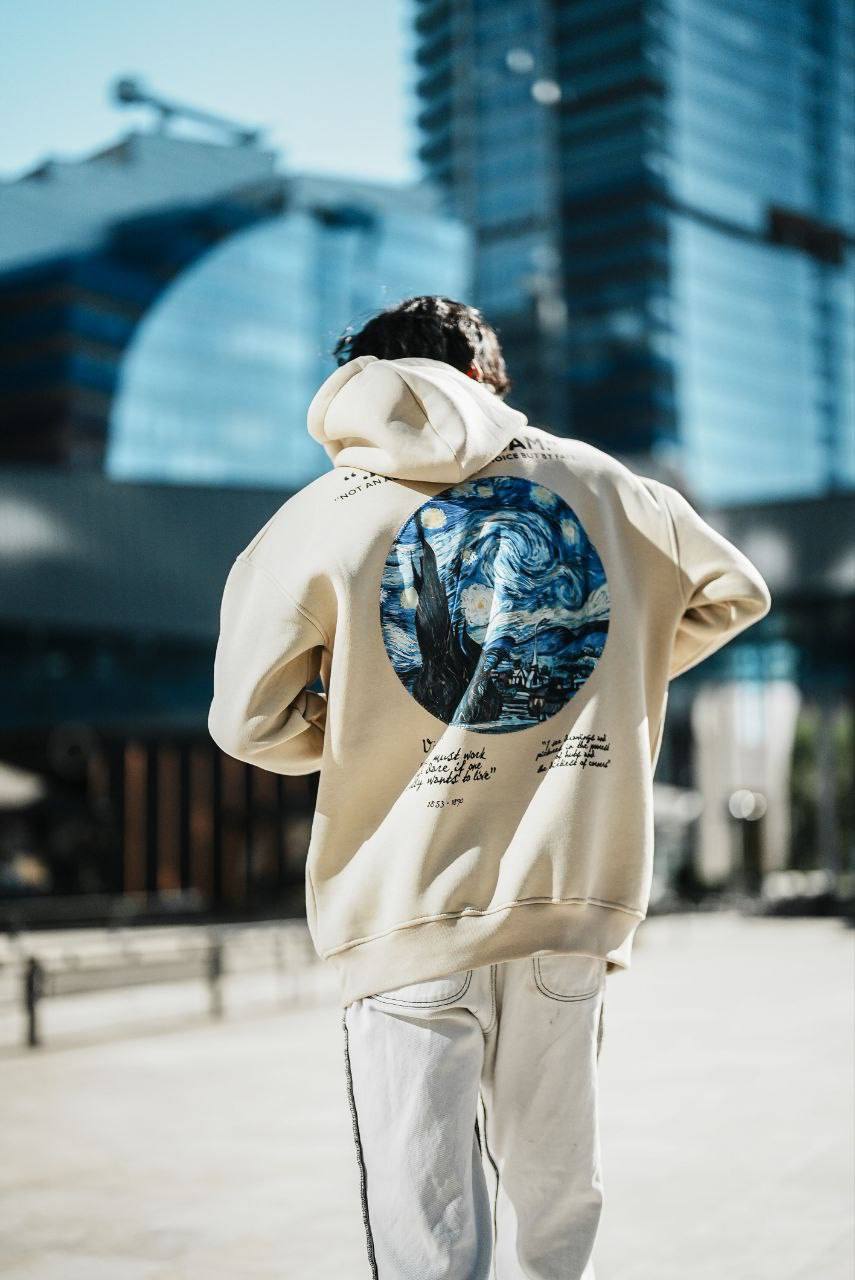 Starry Night Inspired Oversized Hoodie – Artistic Streetwear Unisex Withinblack