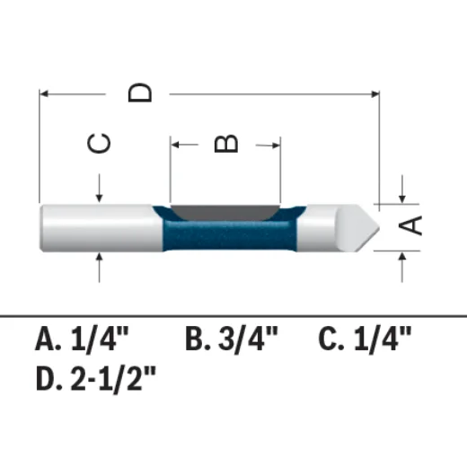 BOSCH 85244MC 1/4 In. x 3/4 In. Carbide-Tipped Single-Flute Pilot Panel Concave Router Bit VM Hardware