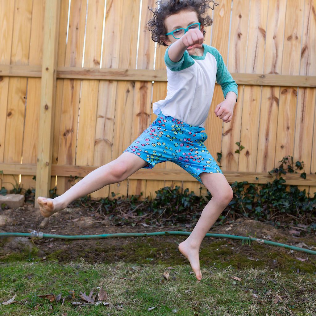 "Summer School" Rainbows of Fish Drawstring Shorts with Pockets Princess Awesome & Boy Wonder