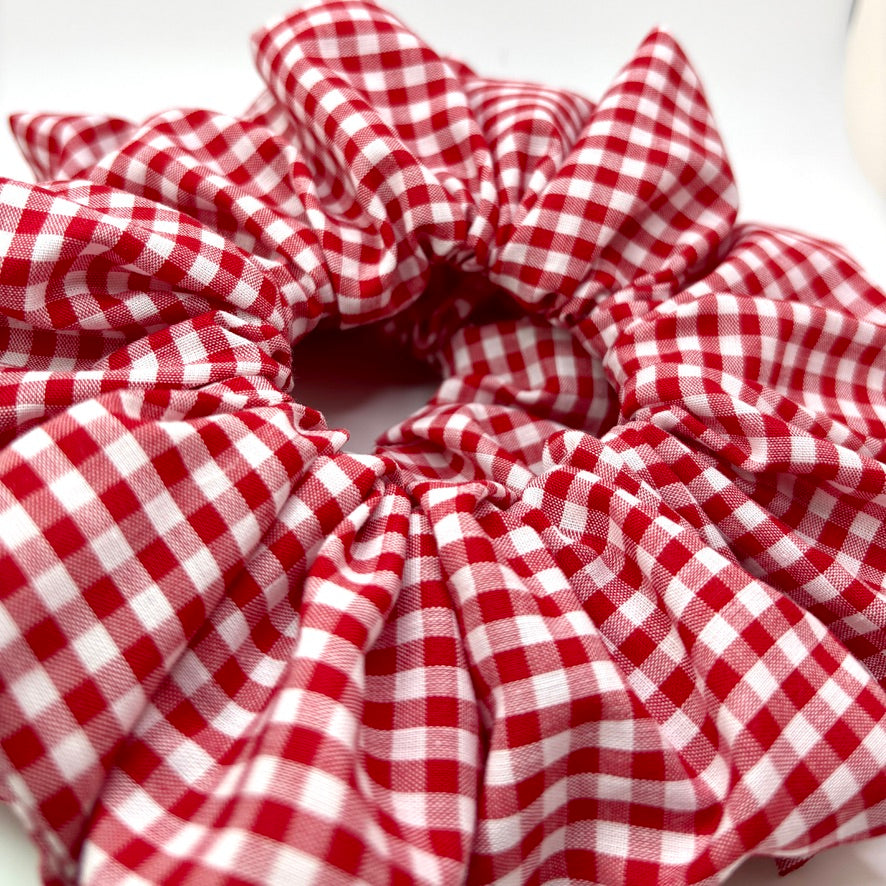 Red Gingham Spring Scrunchie Enchanted Scrunch