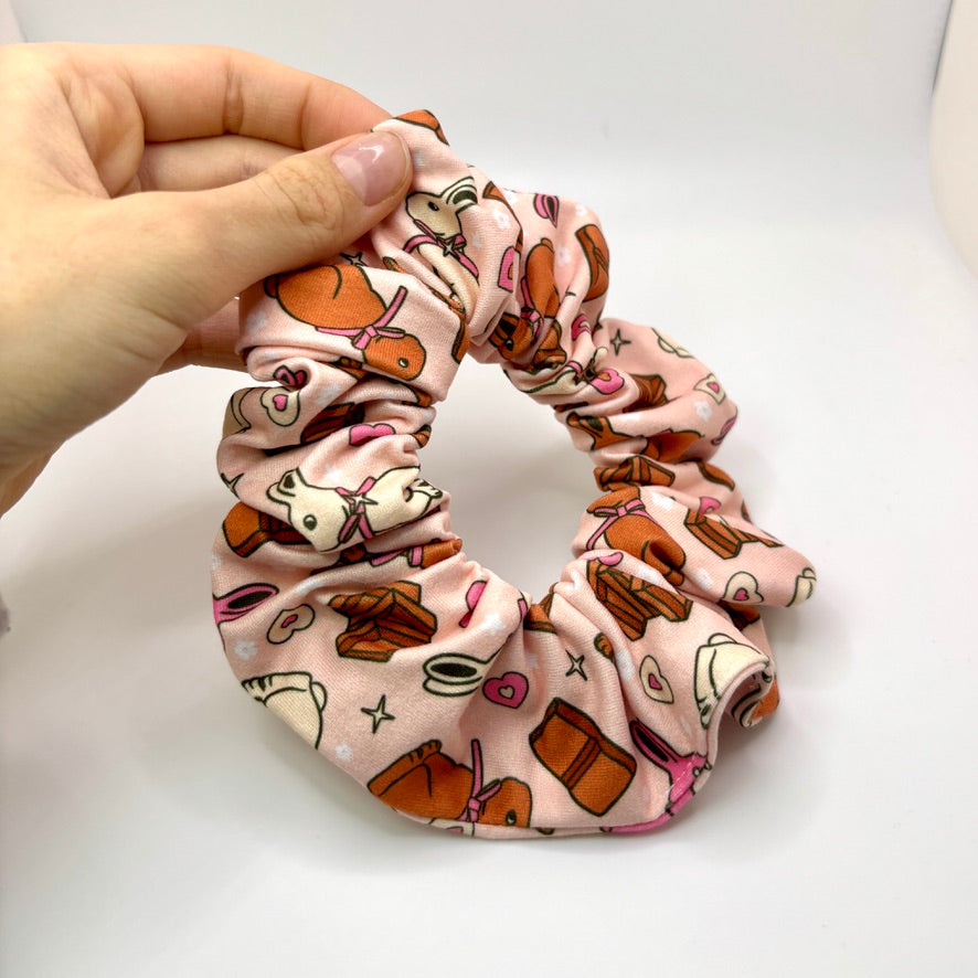 Mini Chocolate Bunny Easter Poly Scrunchie Enchanted Scrunch