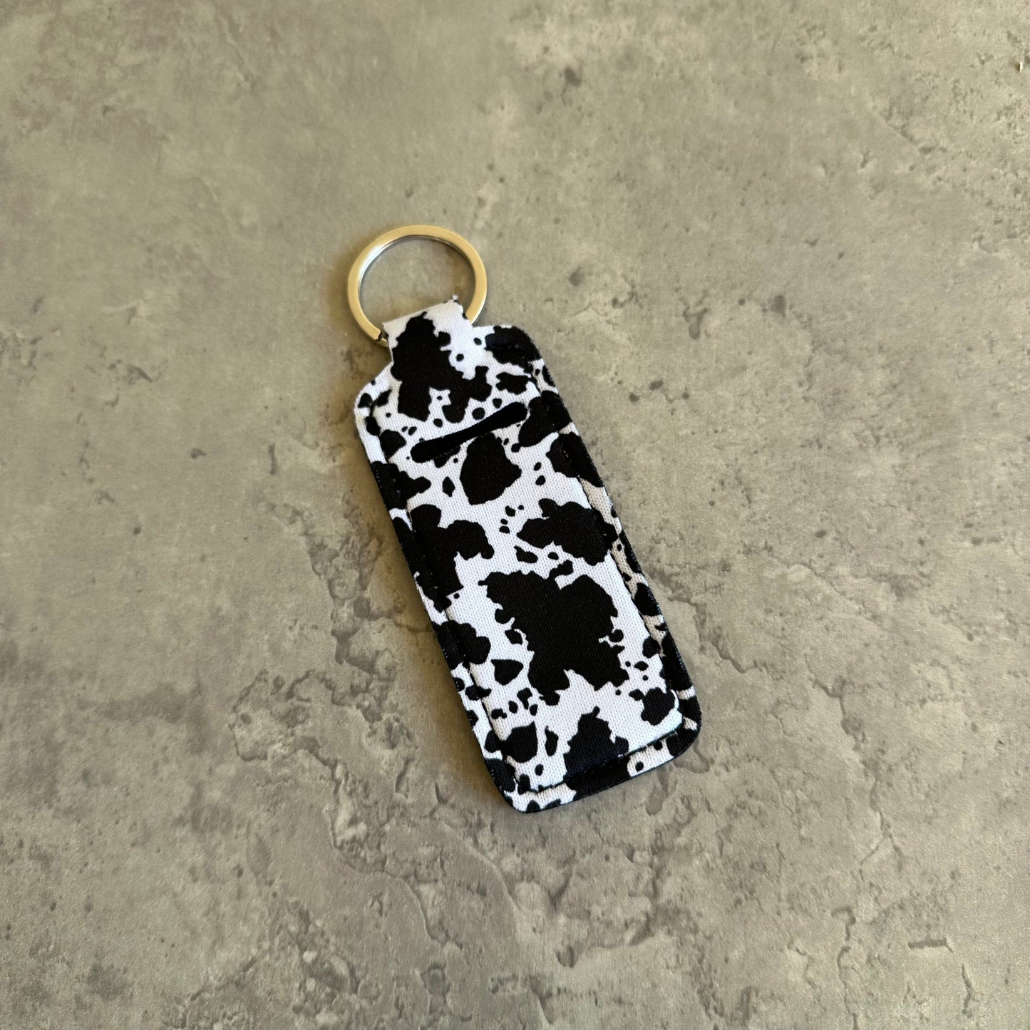 Chapstick Holder Keychain – Cow Print, Camo Pink Bow, Cowboy Toile, Barn Toile, croquette, duck, moon BashDesignsCo