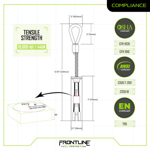 Frontline COB110K Reusable 10K Concrete Anchor Bolt VM Hardware