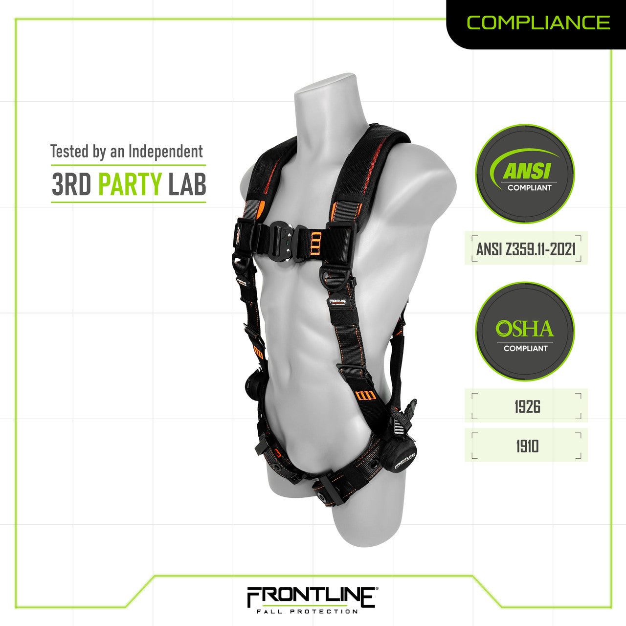 Frontline 110VTB Combat Lite Vest Style Harness with Aluminum Hardware and Suspension Trauma Straps S VM Hardware