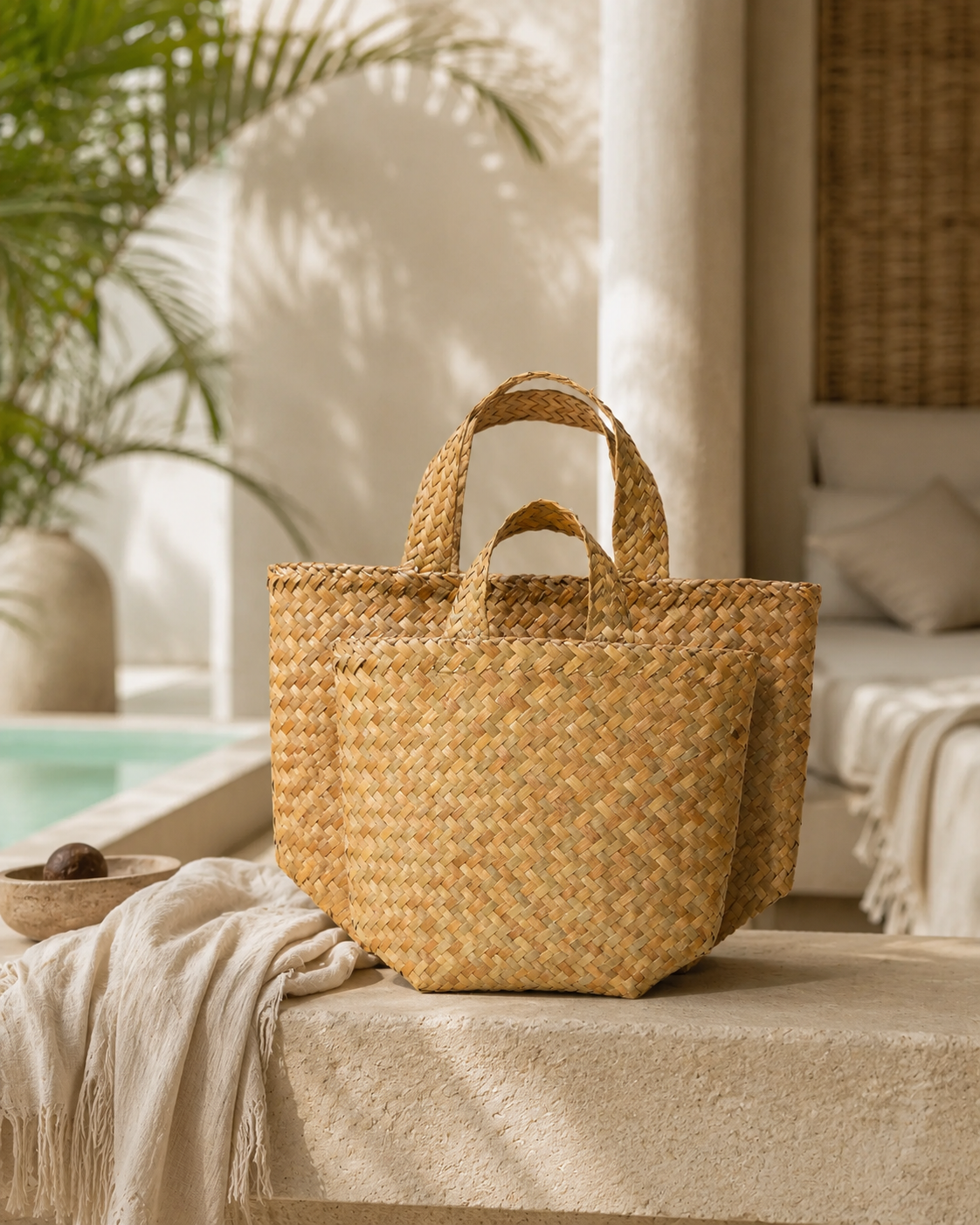 Isla Woven Tote Bag Village Thrive