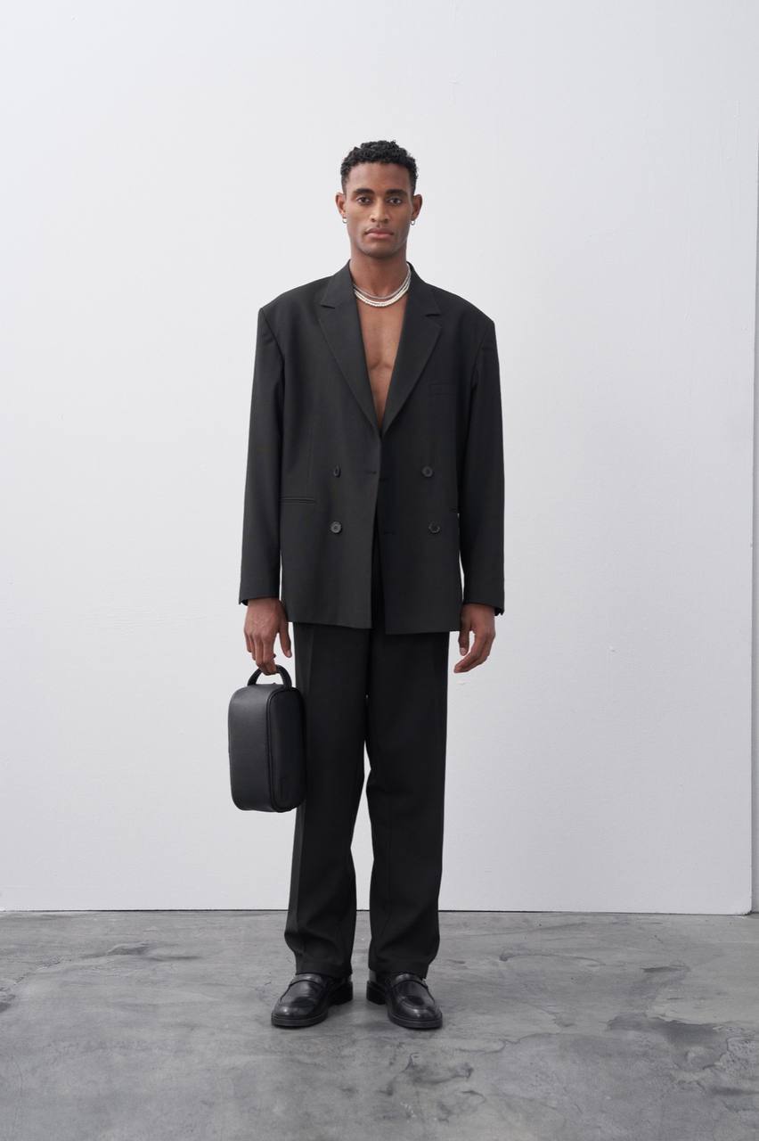 Classic Double Breasted Blazer Suit Withinblack