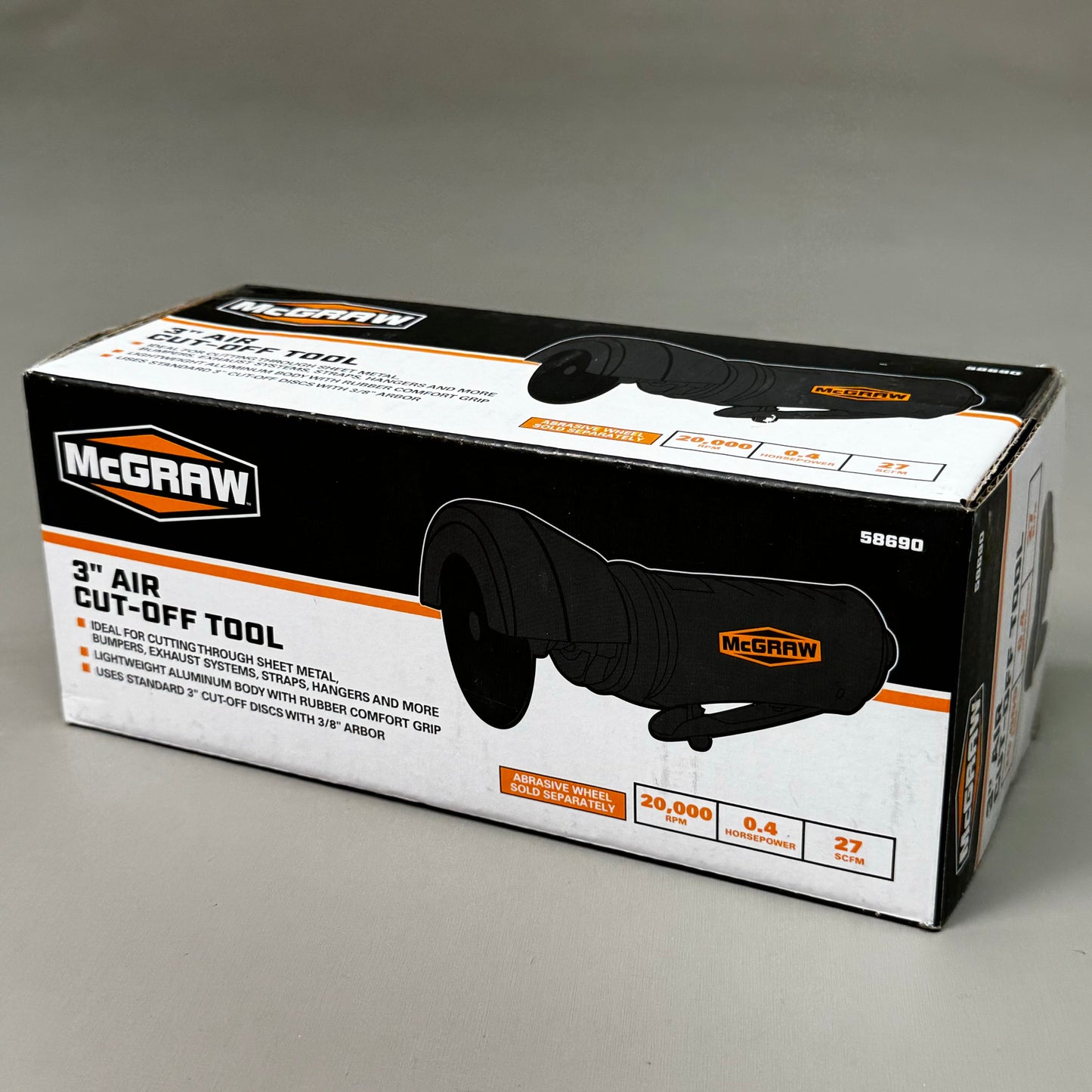 MCGRAW 3" Air Cut-Off Tool 8" x 3 1/2" Black 58690 PayWut