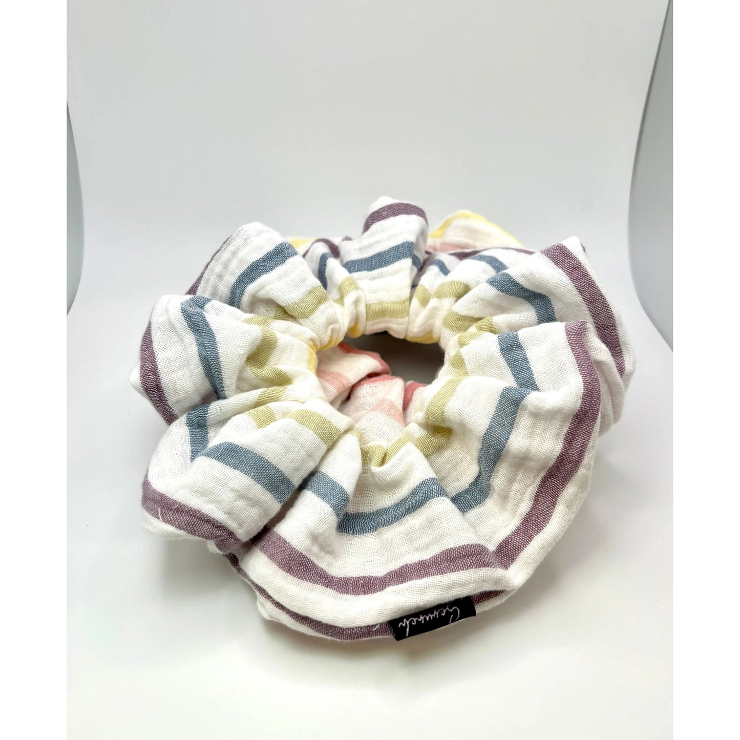 Rainbow White Striped Scrunchie Enchanted Scrunch