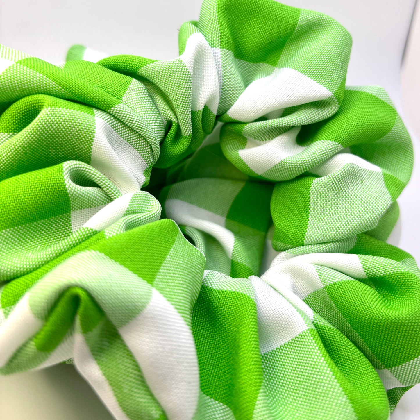 Green Gingham Summer Scrunchie Enchanted Scrunch