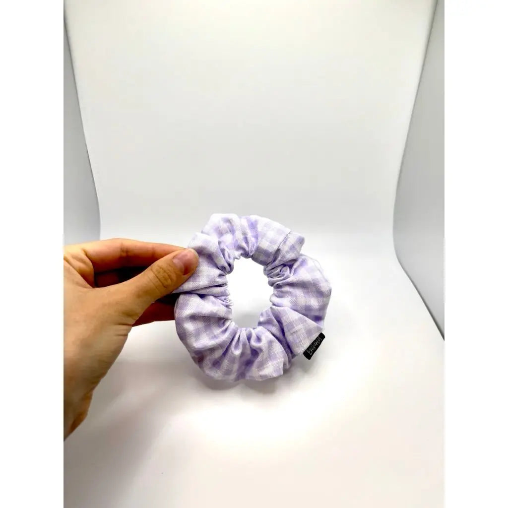Mini Lilac Gingham Spring Scrunchie Enchanted Scrunch
