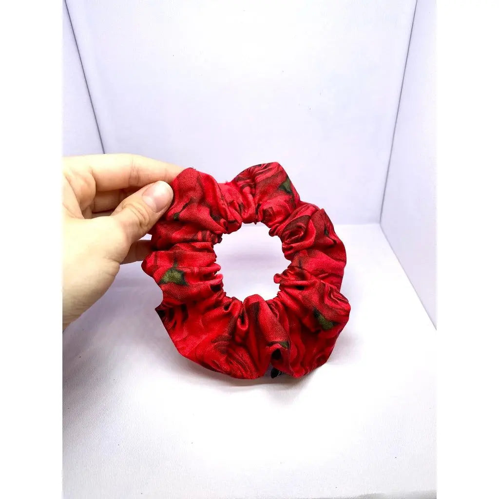 Mini Red Roses Valentine's Day Scrunchie Enchanted Scrunch