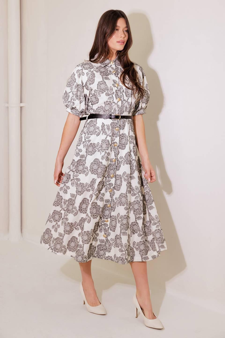 TIME AFTER TIME WOVEN MIDI DRESS Flying Tomato